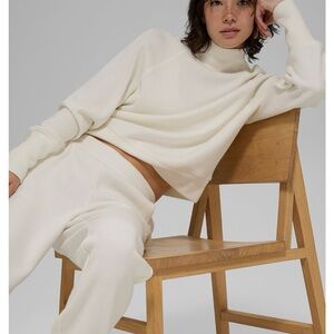 ALO Cream Waffle Knit Sweater